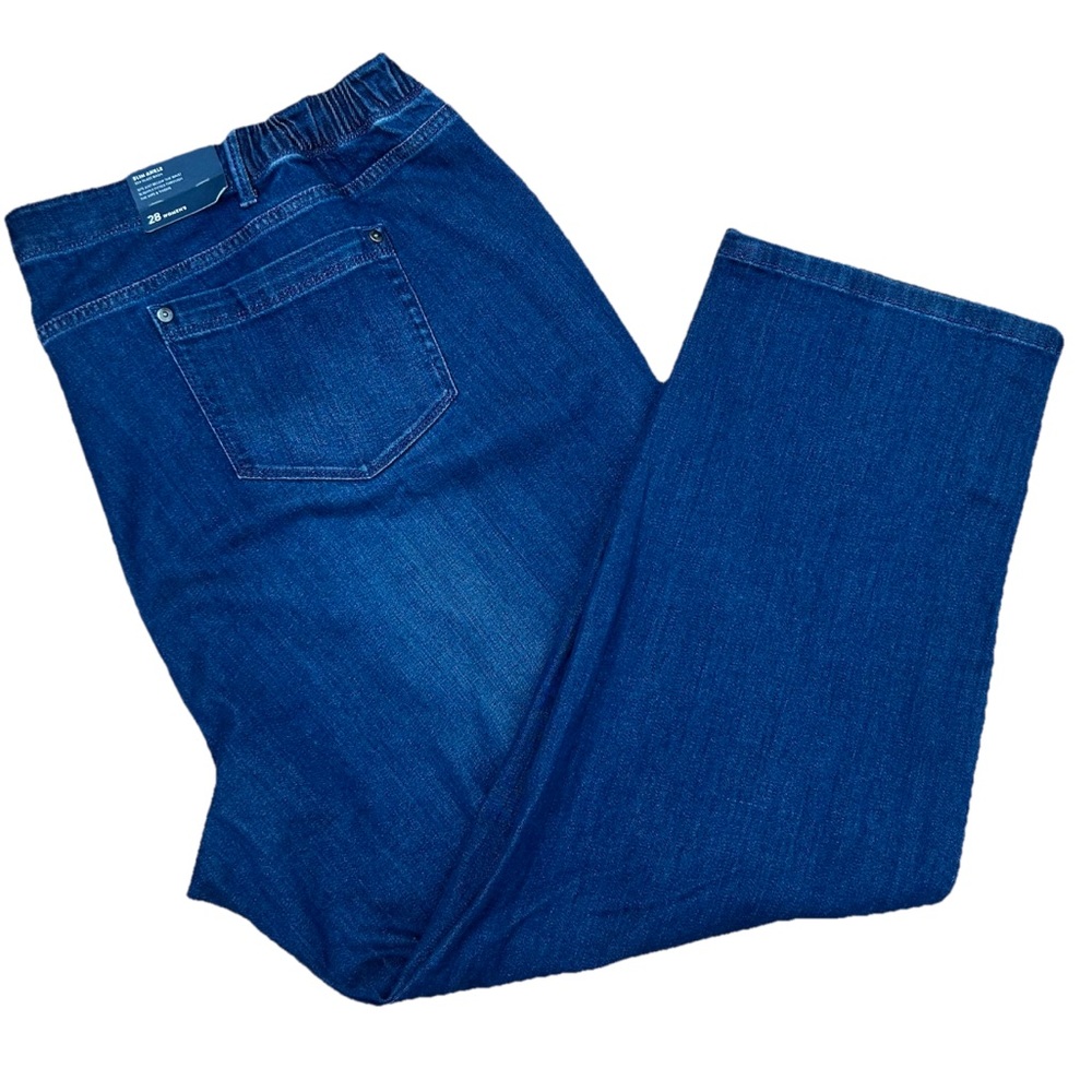 J.Jill Denim auténtic fit slim ankle  Blue jeans Women's size 28W snap hem NWT
